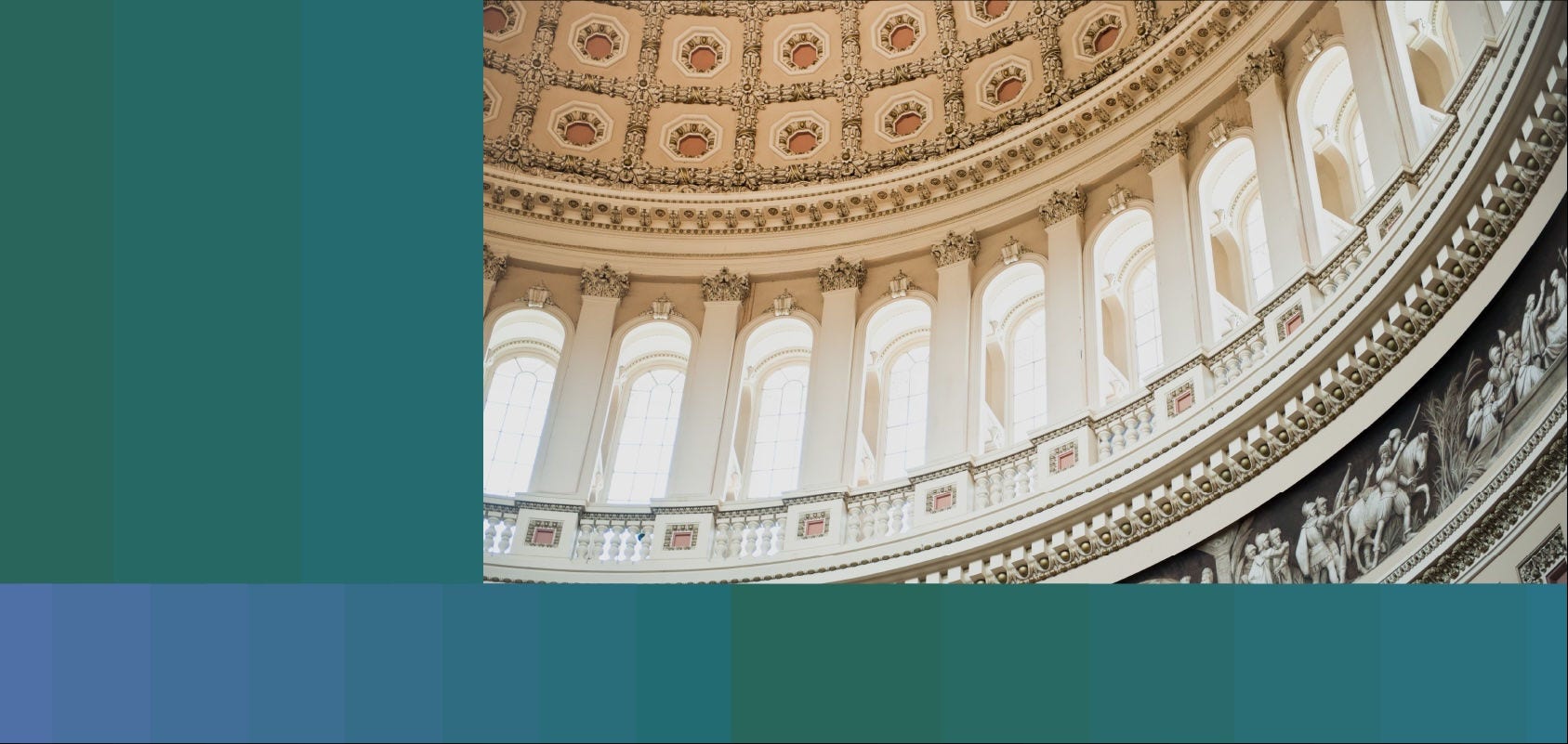 Photo of the US Capitol rotunda's interior