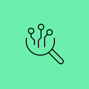 magnifying glass highlighting spokes that represent ai models